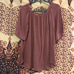 Purple Off the Shoulder Flowy Top
